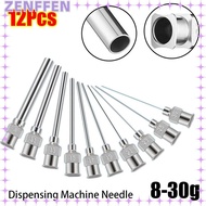 ZENFFEN 12Pcs Industrial Glue Injection Needle, Blunt Tip 8G-30G Fluids Dispensing Machine Needle,  