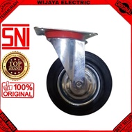 6 inch black rubber trolley wheels Live rubber trolley cart wheels