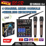 ✔YAMAHA G4 POWER MIXER 4 Channels USB bluetooth WITH 2 PCS NICE QUALITY WIRELESS MICROPHONE