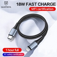 SmartDevil MFi Type C to Ligtning PD Fast Cable for iPhone 14 Pro max 13 Pro max 12 pro max 11 Pro XR iPad Charging Cable Data Cable