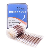 50 Disposable Iodophor Swabs Outdoor Supplies Medical Iodine Individually Packaged Iodine Swabs for 