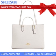 Coach Handbag In Gift Box Maggie Tote Bag Chalk # CY666