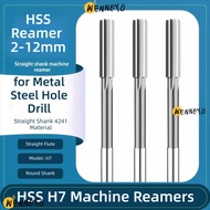 WENNEYU HSS Reamer, H7 2mm-12mm Chucking Reamer, Drill Shank Diameter Straight Flute Straight Flute 