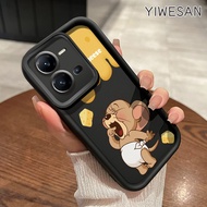 Casing Hp VIVO V25 5G VIVO V25E VIVO X80 Lite 5G Case Pola kucing dan tikus kartun Cases Hitam putih