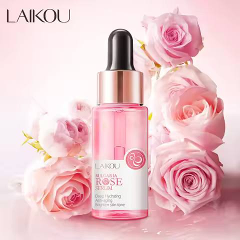 LAIKOU Bulgaria Rose Face Serum Deep Moisturizing Hydrating Essences Skin Tone Shrink Pores Skin Car