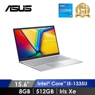 華碩 ASUS Vivobook 筆記型電腦 15.6" (i5-1335U/8GB/512GB/Iris Xe/W11) 銀 X1504VA-0031S1335U