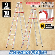 9/10 Step Ladderman Heavy Duty Aluminium Double Sided Ladder Multi Purpose Ladder Foldable Tangga Li