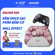 Aolion K20, Hall Effect game controller, mechanical buttons, RGB Led lights, smart charging dock