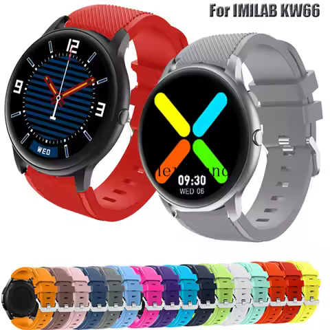 Silicone Bracelet Watchband For IMILAB KW66 / YAMAY SW022 Strap Replacement 22MM For Ticwatch Pro 3 