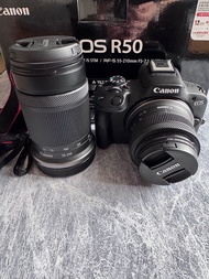 Canon EOS R50 Camera 連 rf 18-45mm F4.5-6.3 IS STM 及RF-S 55-210mm F5-7.1 IS STM  雙鏡頭