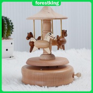 Carousel Music Box Retro Wooden Carousel Music Box Handmade Carousel Horse Music Box Beech Wood Rota