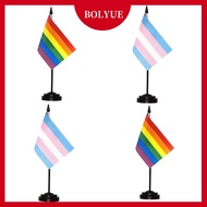 Rainbow Gay Pride Office Desk Flag Set-LGBTQ Desktop Flag Transgender Trans Flag