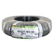 สายไฟ VCT IEC53 YAZAKI 2x1ตร.มม. 100 ม. สีดำ (1020063)