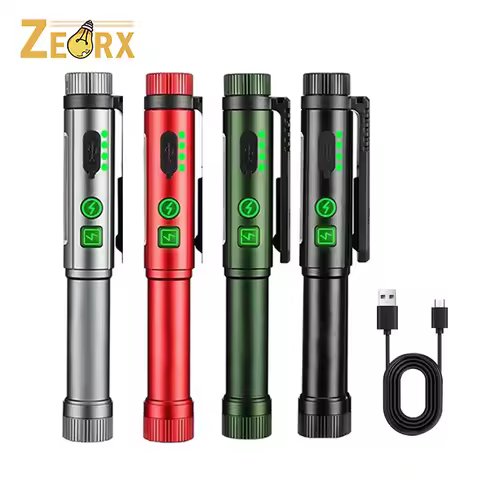 4-in-1 Pen Flashlight, 600 Lumen Magnetic Flashlights with 8 Modes and Clip, USB-C Rechargeable for 