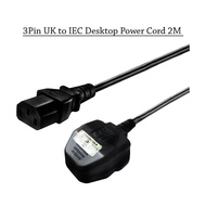 3 Pin UK to IEC C13 Desktop PC Power Cord Cable 2M (Refurbished)