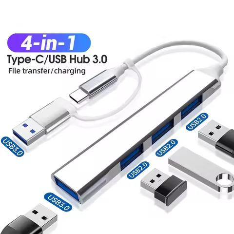 USB Type C HUB Dock 4 Ports 4 In 1 USB 3.0 Multi Splitter Adapter OTG For PC Laptop Macbook Xiaomi L