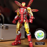 Đồ Chơi Lắp Ráp Kiểu LEGO Mô Hình Robot Iron Man MK85 Người Sắt Trong Avengers Marvel 6009 Kèm Đèn Ở