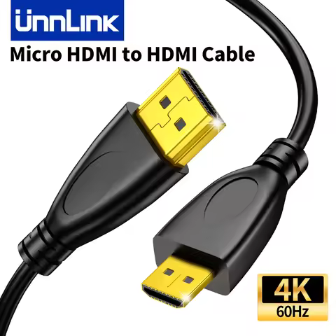 Unnlink Micro HDMI to HDMI Cable 4K 60Hz Adapter for GoPro Hero 7/6/5/4, Raspberry Pi 4, Sony Nikon 