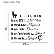 factoryoutlet2.sg Toilet Rules Bathroom Removable Wall Sticker Vinyl Art Decals DIY Home Deco Hot