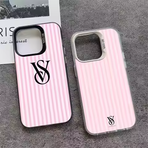 Cool V-Victoria's Secret Silver Shockproof Back Cover: Colorful Slim Phone Case For IPhone 17,16,15,
