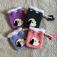 Handmade Crochet Snoopy Earpods Drawstring Pouches by shishy.ph