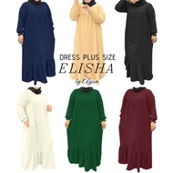 Dress Jubah Long Abaya Muslimah Plus Size Nursing Friendly | Elisha
