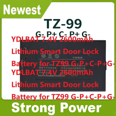 YDLBAT 7.4V 2600mAh Lithium Smart Door Lock Battery for TZ99 G-P+C-P+G-