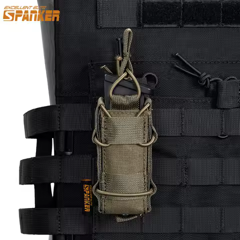 Tactical Pistol Magazine Pouch 9mm Pistol Single Mag Bag Molle Flashlight Holsters Pouch Hunting Gun