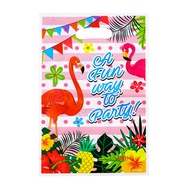 Ready Stock 10 pcs Flamingo birthday loot Gift bag Goodies Plastic Party Bag hadiah kanak kanak