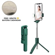 Tongsis Tripod Bluetooth Lampu Tongsis Flash Led Tripod Lampu Tongsis 4in1 LED Bluetooth Tongsis 4 i