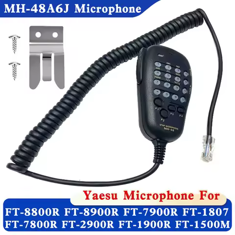 MH-48A6J Speaker Microphone 6-Pin DTMF Car Mic Compatible with Yaesu FT-8800R FT-8900R FT-7900R FT-7