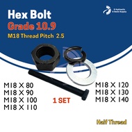 Bolt Hex Screw 10.9 Half thread ( 18*80 18*90 18*100 18*110 18*120 18*130 18*140