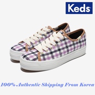 [KEDS KOREA] 100％ Authentic Women Triple Kick Spade Gingham Flannel Shoes  Korean Fashion