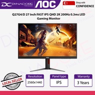 AOC Q27G4/D 27 Inch FAST IPS QHD 2K 200Hz 0.3ms LED Gaming Monitor