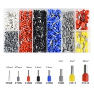 1200PCS Wire Ferrules, Insulated Crimp Pin Terminal Kit for Electrical Projects, AWG 24-7, 8 Sizes,F