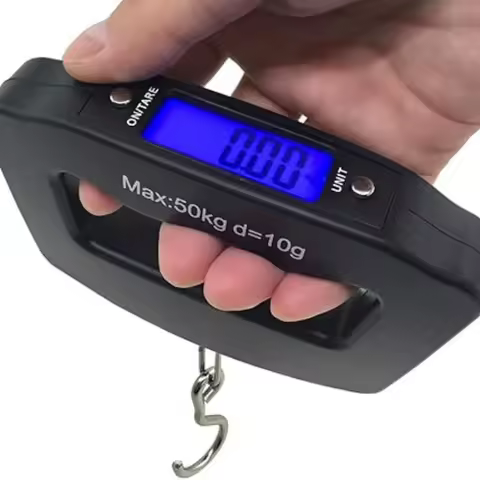 50Kg 10g Luggage Weight Scale, LCD Luggage Scale Travel Digital, Fish Scale, Home Electronic Portabl