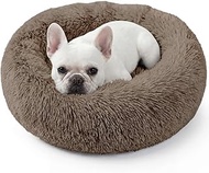 Calming Dog Bed, 24" x 24" x 6" Fits Cat & Dog, Anti-Slip Round Washable Faux Fur for Doze Off, Napp