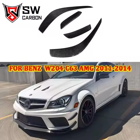 Carbon Fiber Front Bumper Duck Wing Fin for Mercedes-Benz C-Class W204 C180 C200 C260 C63 Front Spli