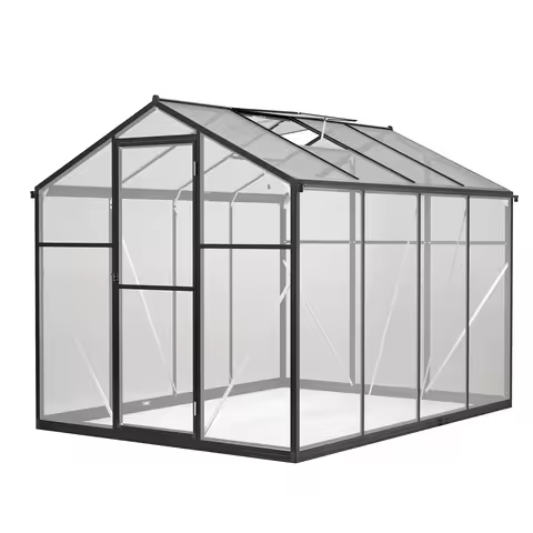 LZBEITEM 6x8 ft Polycarbonate Greenhouse for Outdoor Upgraded Heavy Duty Aluminum Frame Walk-in Gree