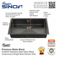 Sinor UMS-8045-NB SUS304 Stainless Steel Honeycomb Undermount Single Bowl Kitchen Sink