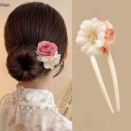 Han Vintage Hair Sticks U-shaped Hairpins Chinese Style Hanfu Hair Accessories Temperament Flower Hair Forks Girls Hair Accessories SG