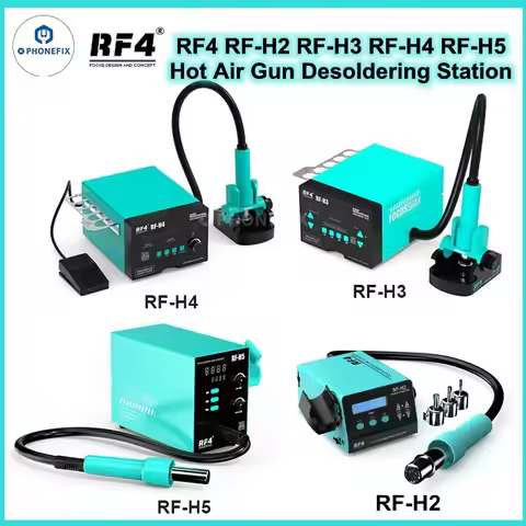 RF4 H2 H3 H4 H5 Hot Air Soldering Station High Power LCD Display 1200W Auto Sleep for Phone PCB BGA 