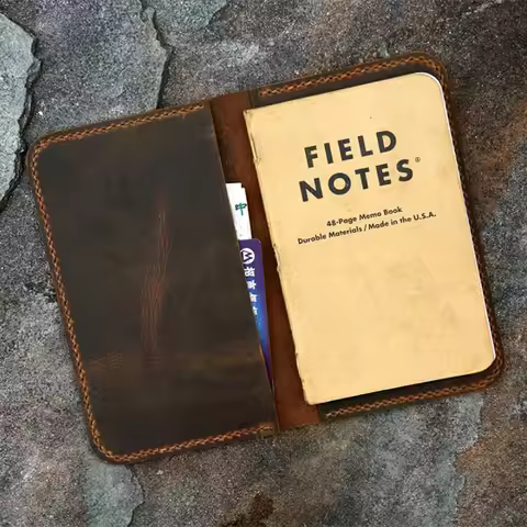 Personalized leather cover for pocket size field notes notebook / slim minimal field notes leather c