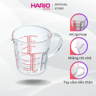 Ca đong chia vạch bằng thủy tinh Hario Measure Cup Wide 200ml (có quai cầm dùng được lò vi sóng)