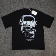 GYM Shark's new men's T-shirt - Summer men's clothing, casual and loose-fitting, printed cotton shor
