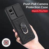 Push Camera Protect Cover Case For Oppo Reno10 Case Car Magnetic Holder Ring Shockproof Cover Oppo Reno10 Pro Reno10