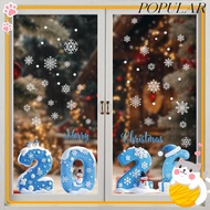 POPULAR Xmas Glass Decal, Santa Claus Glass Decal Christmas Window Stickers, Cartoon PVC Static Clin