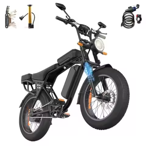 All-terrain electric bike for adults and teens aluminum alloy frame black 1500W peak power 20x4 fat 