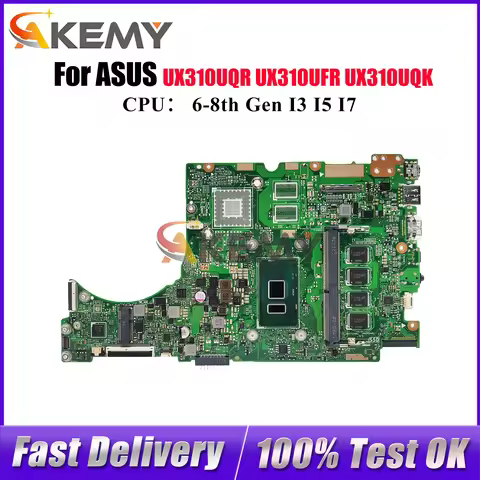 UX310UA Laptop Motherboard For ASUS UX310UAK UX310UQR UX310UQ UX310UV UX310UQK U3000U RX310U UX310UF