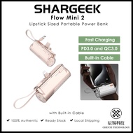 Sharge (Shargeek) Flow Mini 2 5000mAh Lipstick Sized Portable Power Bank with Built-in Cable